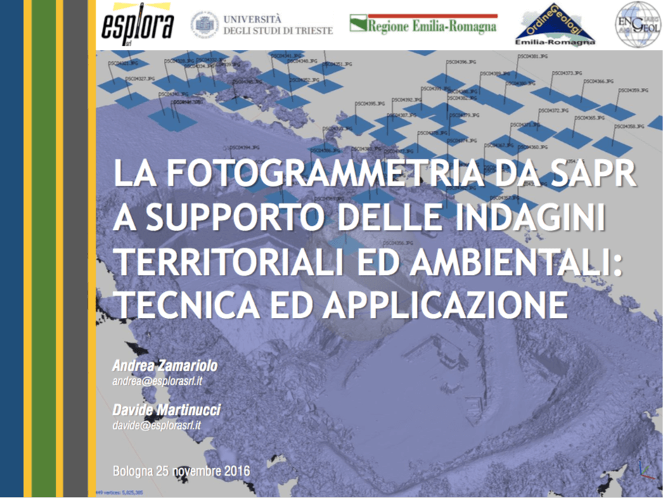 La fotogrammetria da SAPR a supporto delle indagini territoriali ed ambientali: tecnica ed applicazione